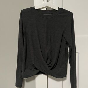 Old Navy Gray Twist Front Long Sleeve Top